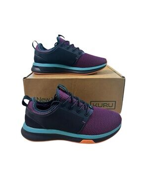KURU Atom Shoes Womens 7 Wide Purple Midnight Blue Athletic Sneakers Comfort